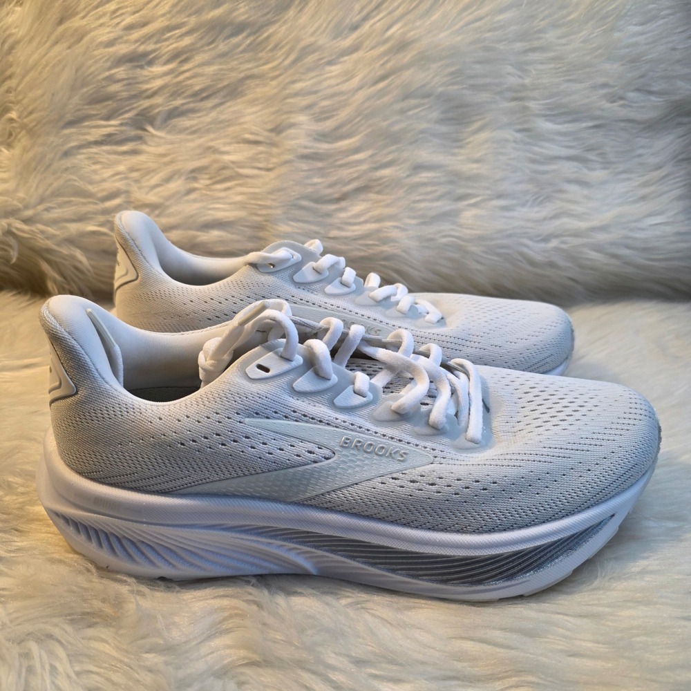 Brooks Ghost 17 Running Shoes Women's Size 8.5 B White Grey 1204311B151